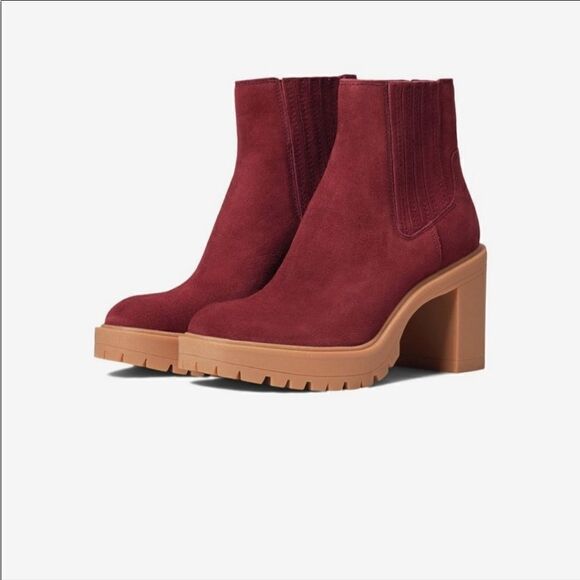 Dolce Vita Caster H2O Maroon Waterproof Suede Boots NWT - Picture 1 of 10